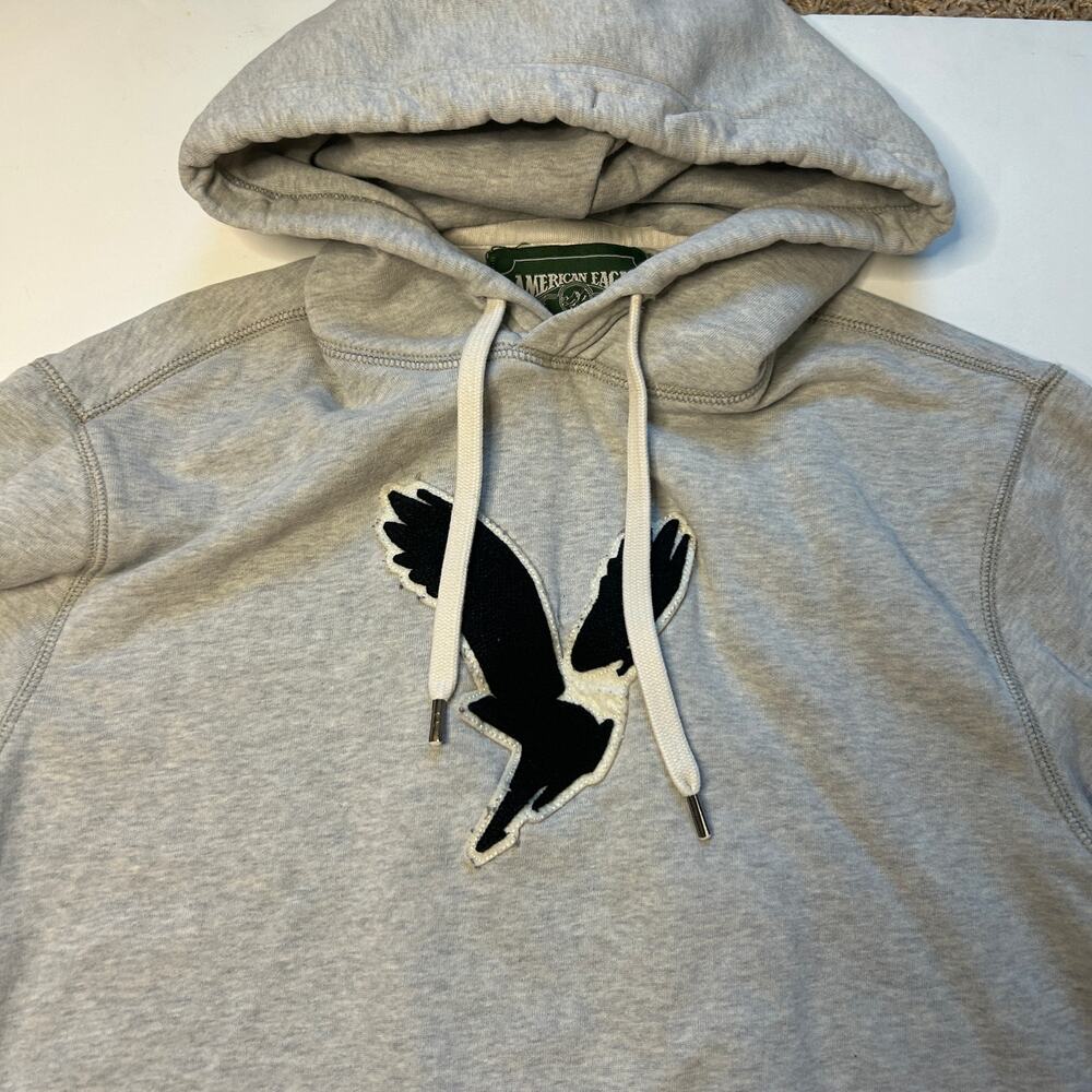 American Eagle Super Soft Gray Graphic Pullover Fleece Hoodie Small - Picture 2 of 6
